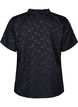 Kurzärmelige Jacquard-Bluse mit Schleifen, Schwarz, Packshot image number 1