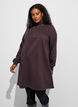 Robe sweat avec col montant c&ocirc;tel&eacute; et zip, Marron, Model image number 0