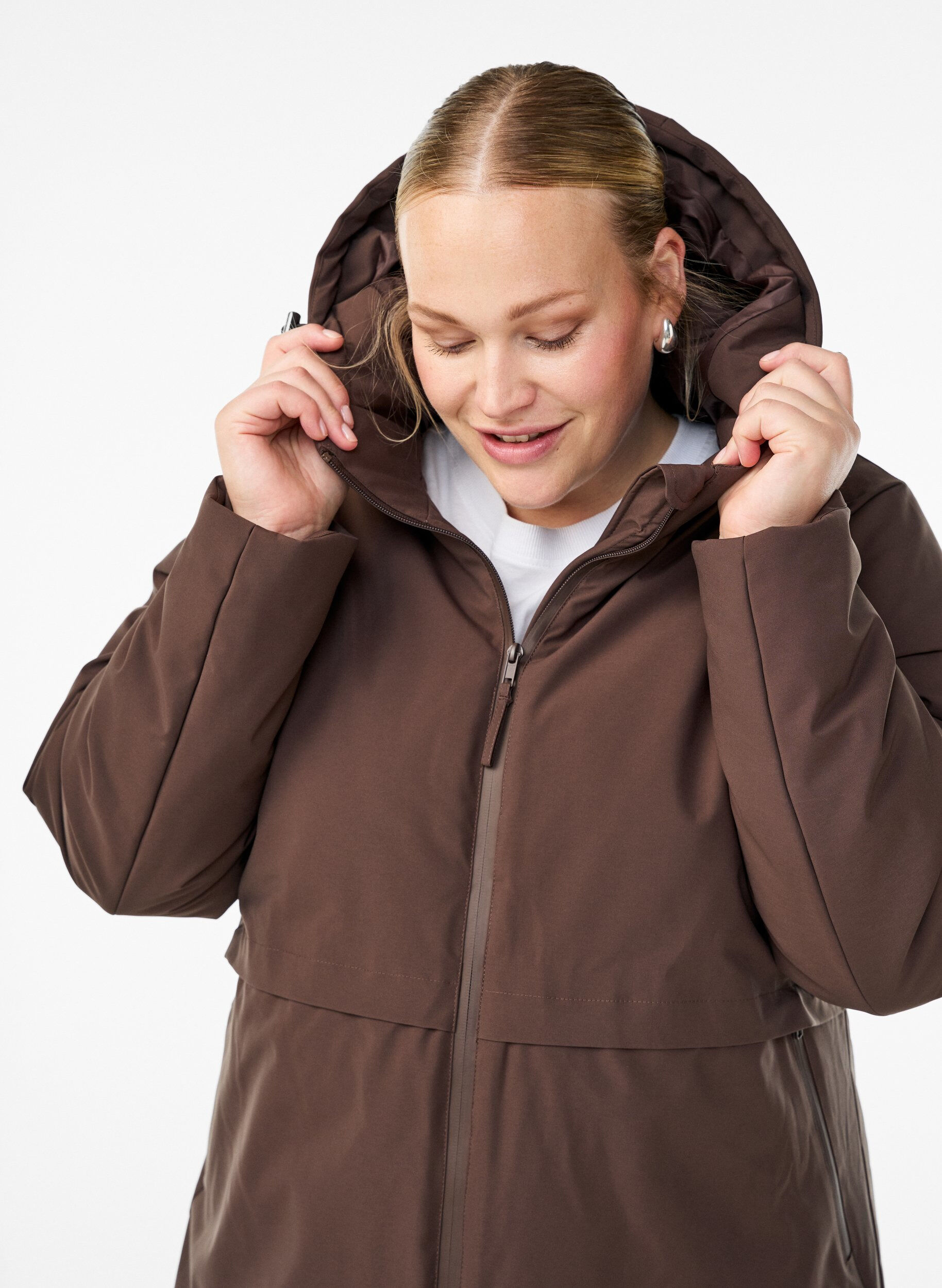 ZizziVeste d'hiver avec taille ajustable, Marron, Model image number 2