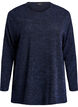 Blouse &agrave; manches longues avec texture, Bleu, Packshot image number 0
