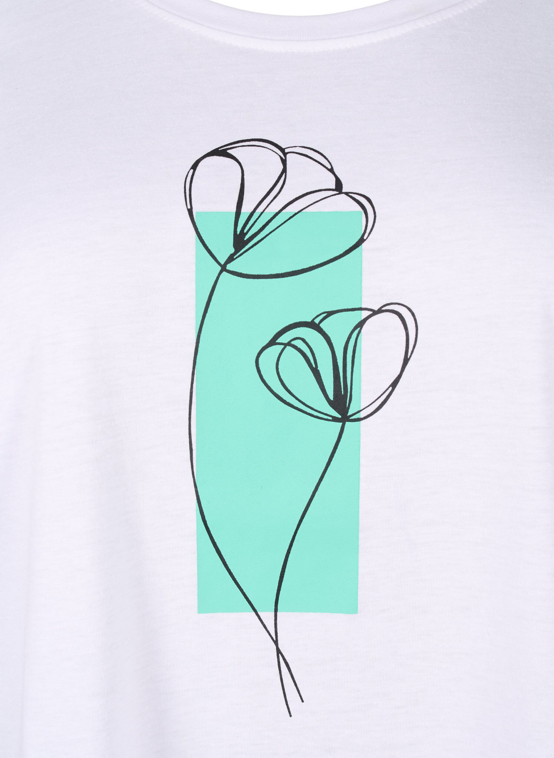 Zizzi FLASH - T-Shirt mit Motiv, Bright White Flower, Packshot image number 2
