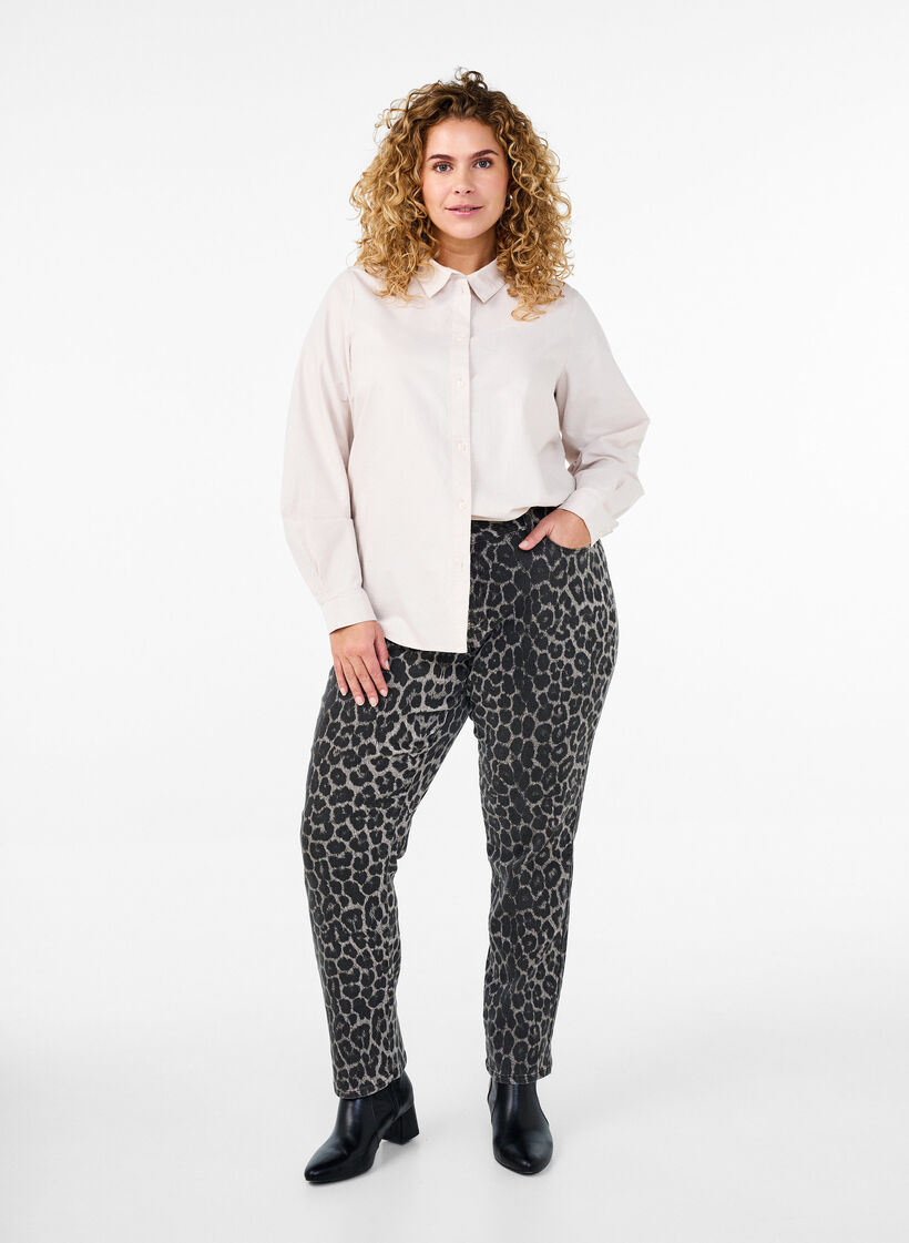 Langärmliges Baumwollhemd, Beige, Model image number 1