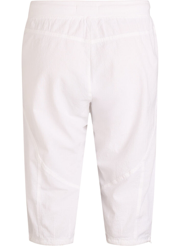Pantacourt en coton, Blanc, Packshot image number 1