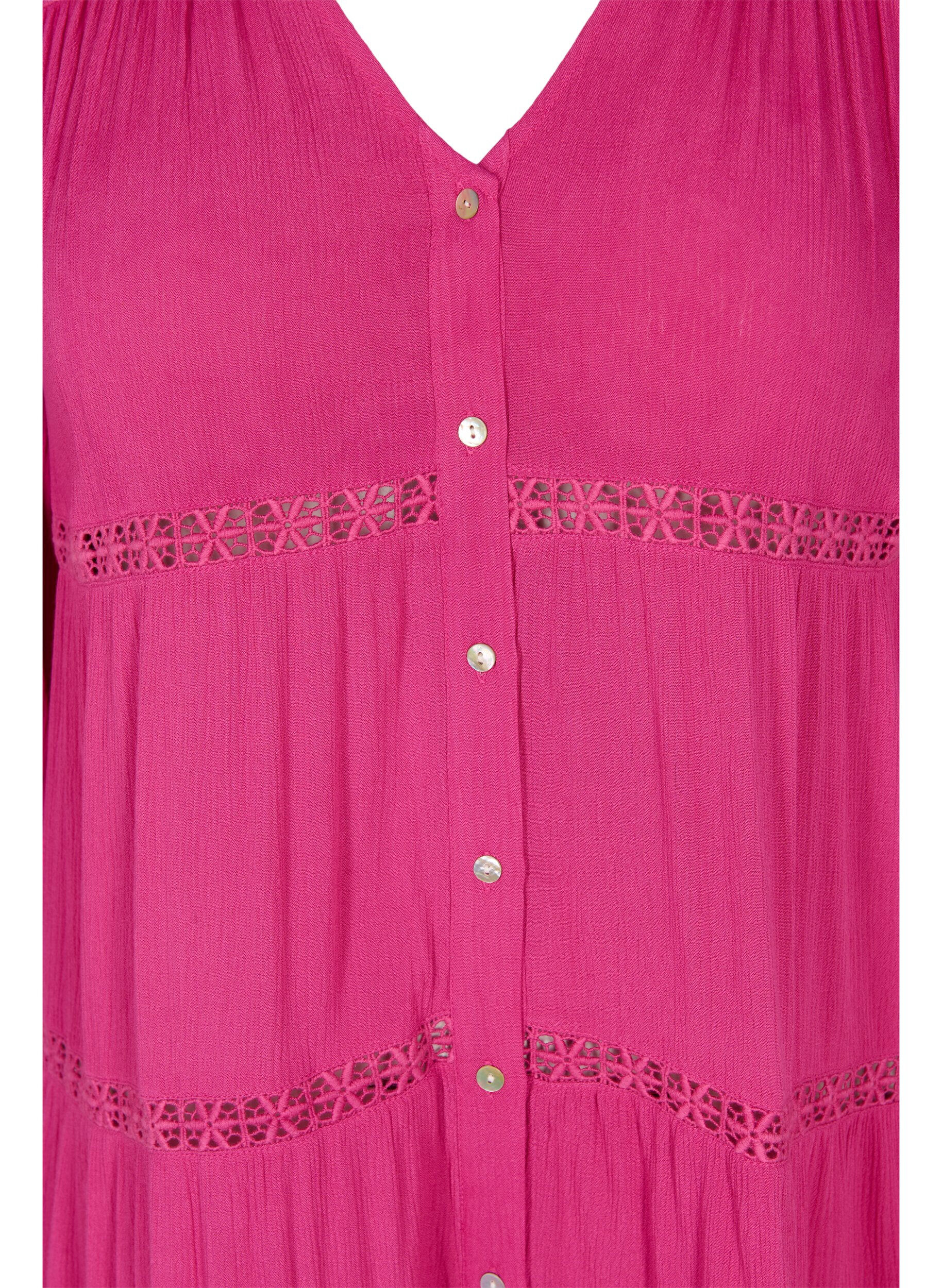Zizzi Robe de plage en viscose, Raspberry Rose, Packshot image number 2