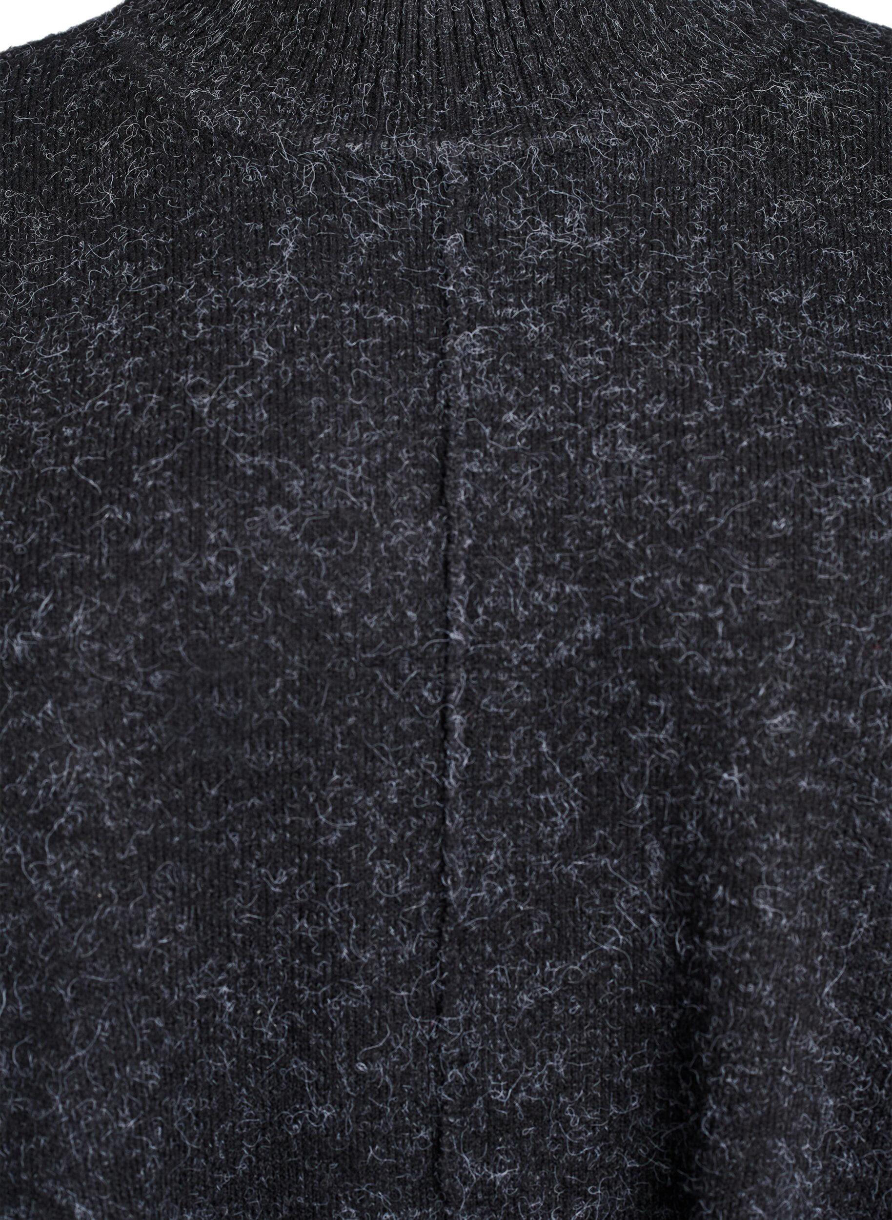 Zizzi Poncho mit Rippdetails und Rundhalsausschnitt, Grau, Packshot image number 2