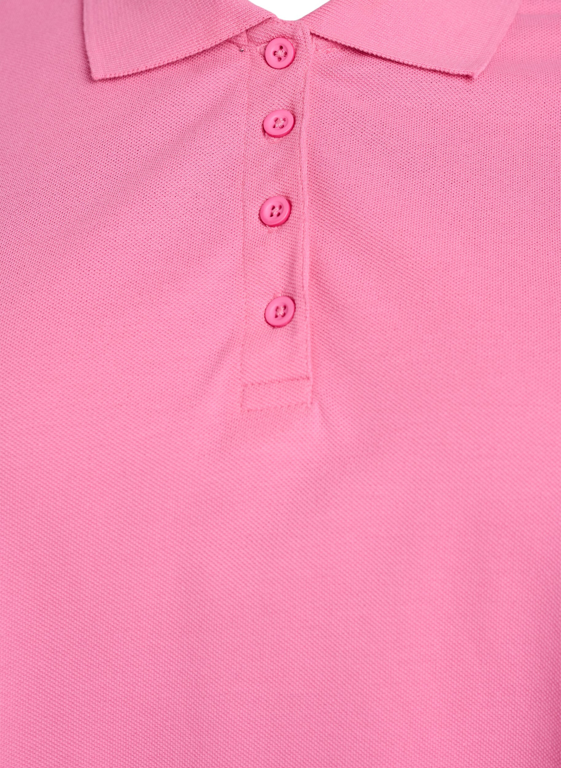 Zizzi Poloshirt mit kurzen &Auml;rmeln, Pink, Packshot image number 2