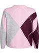 Cardigan à motif argyle et col rond, Rose, Packshot image number 1