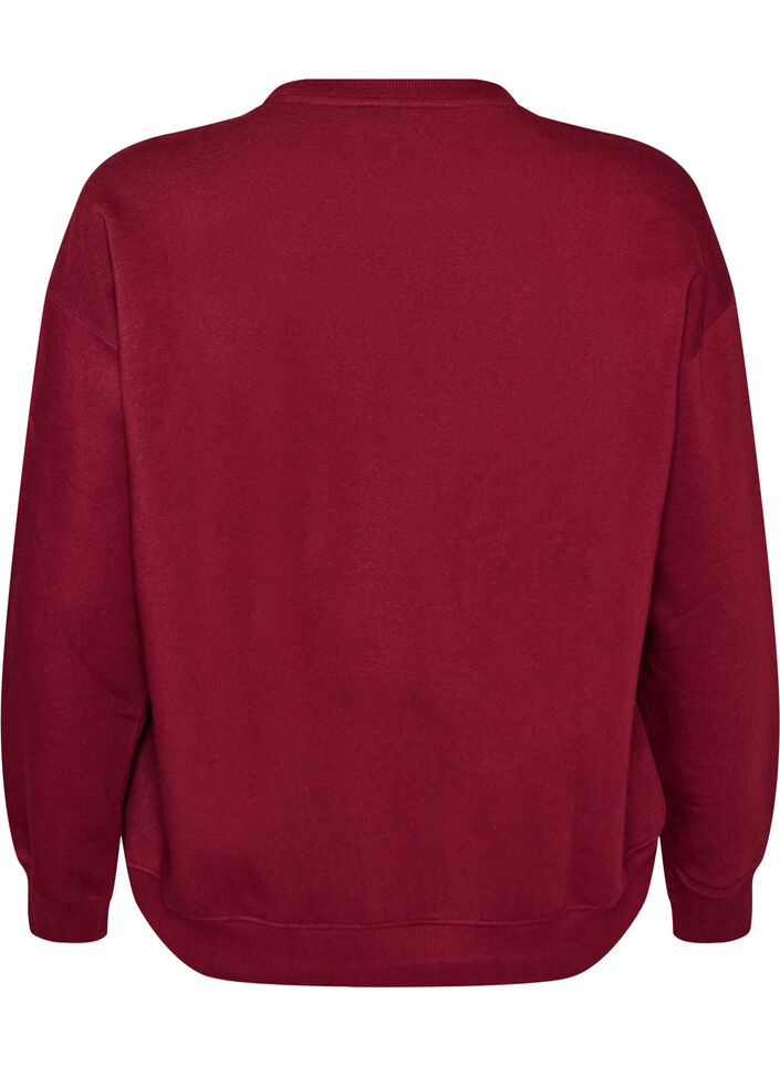 Sweatshirt mit Textaufdruck, Rot, Packshot image number 1
