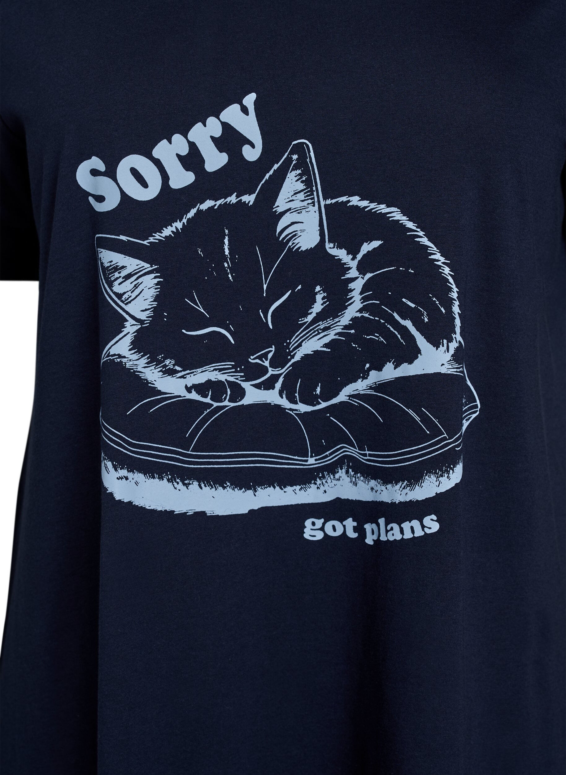 ZizziChemise de nuit &agrave; manches courtes en coton biologique, Bleu, Packshot image number 2