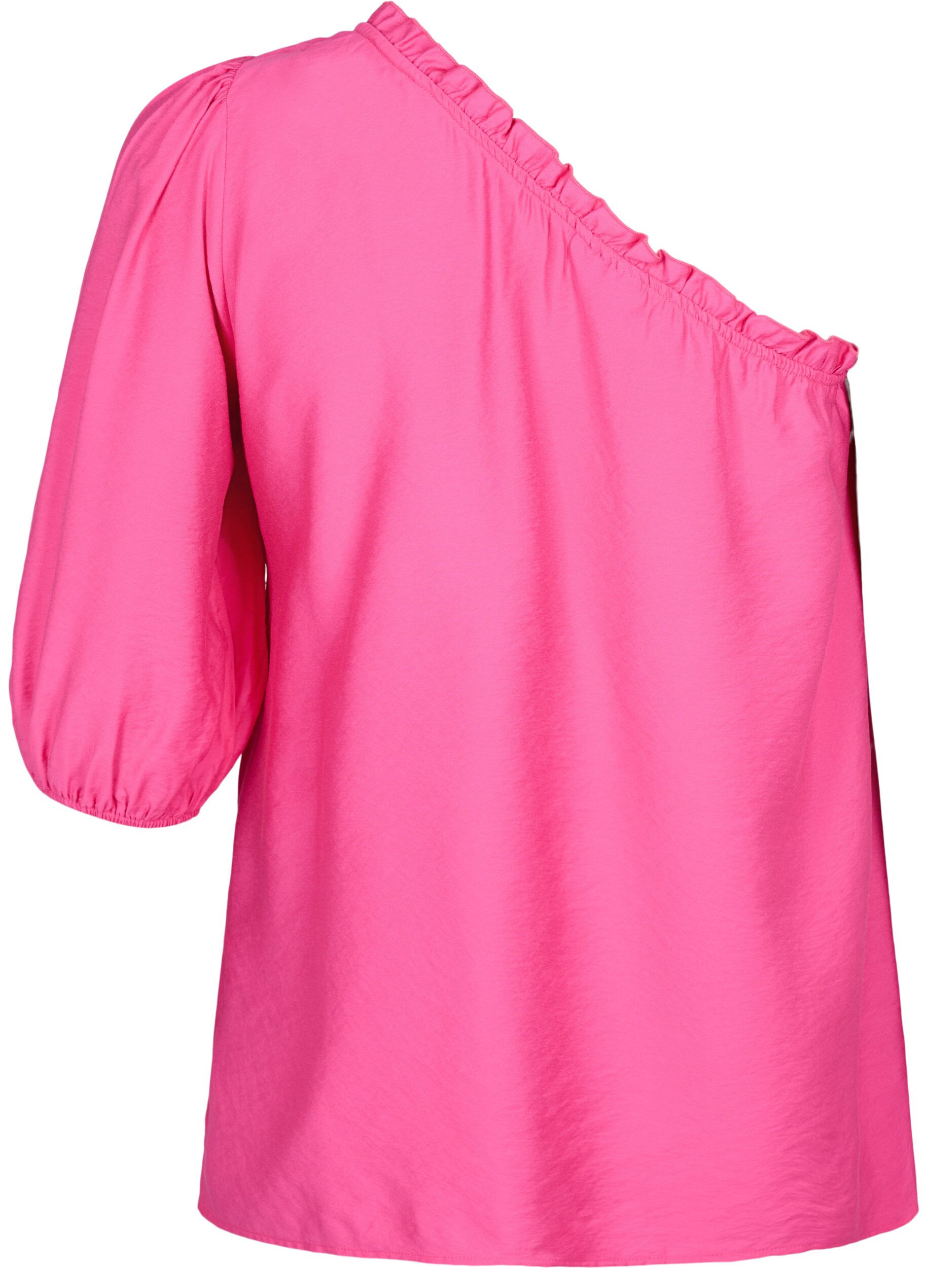 Zizzi Schulterbluse aus Viskose, Pink, Packshot image number 1