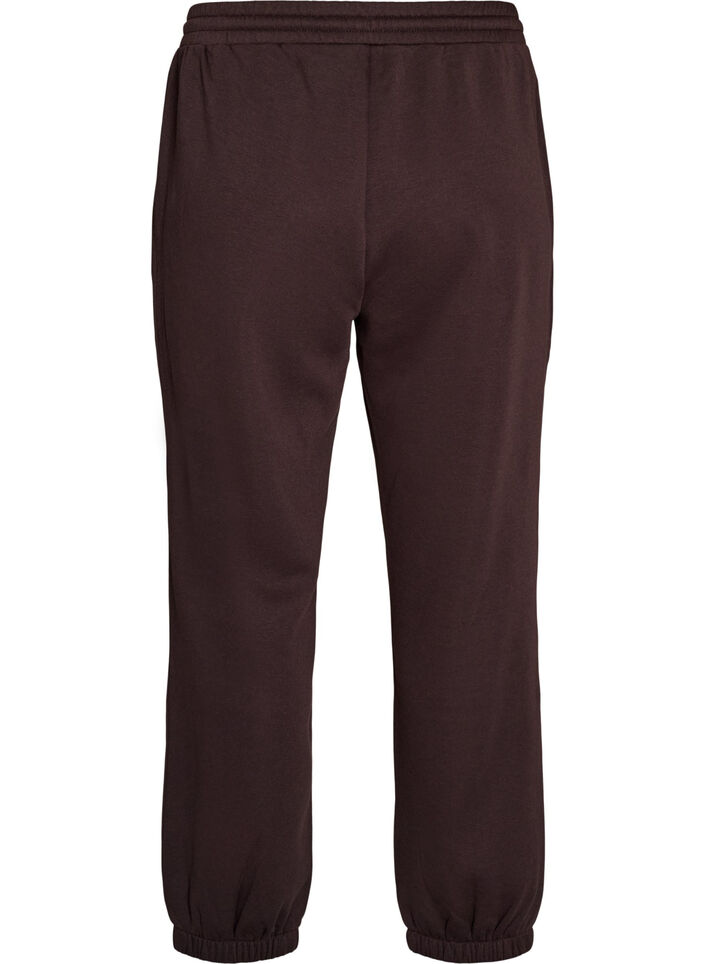 Pantalon de jogging taille haute avec cordon de serrage, Marron, Packshot image number 1