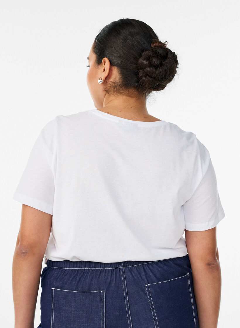 T-Shirt mit Print, Wei&szlig;, Model image number 2
