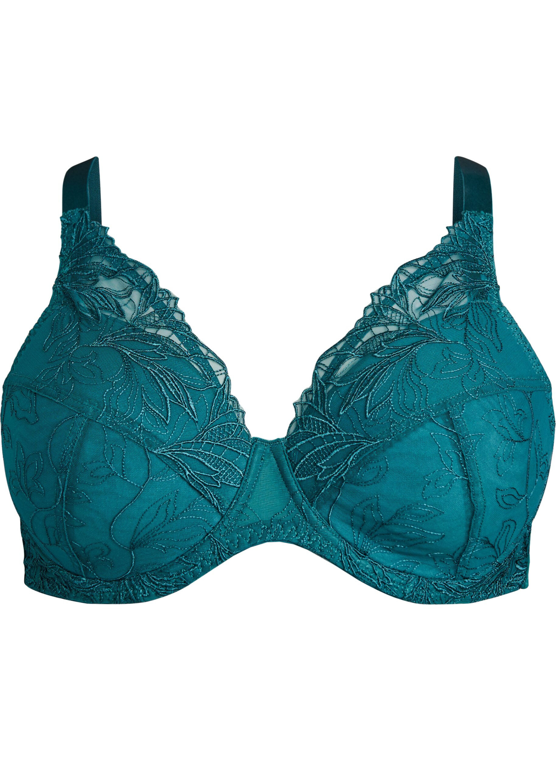 Soutien-gorge rembourr&eacute; en dentelle avec armatures