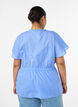 Baumwollbluse mit Bindeband und elastischer Taille, Blau, Model image number 2