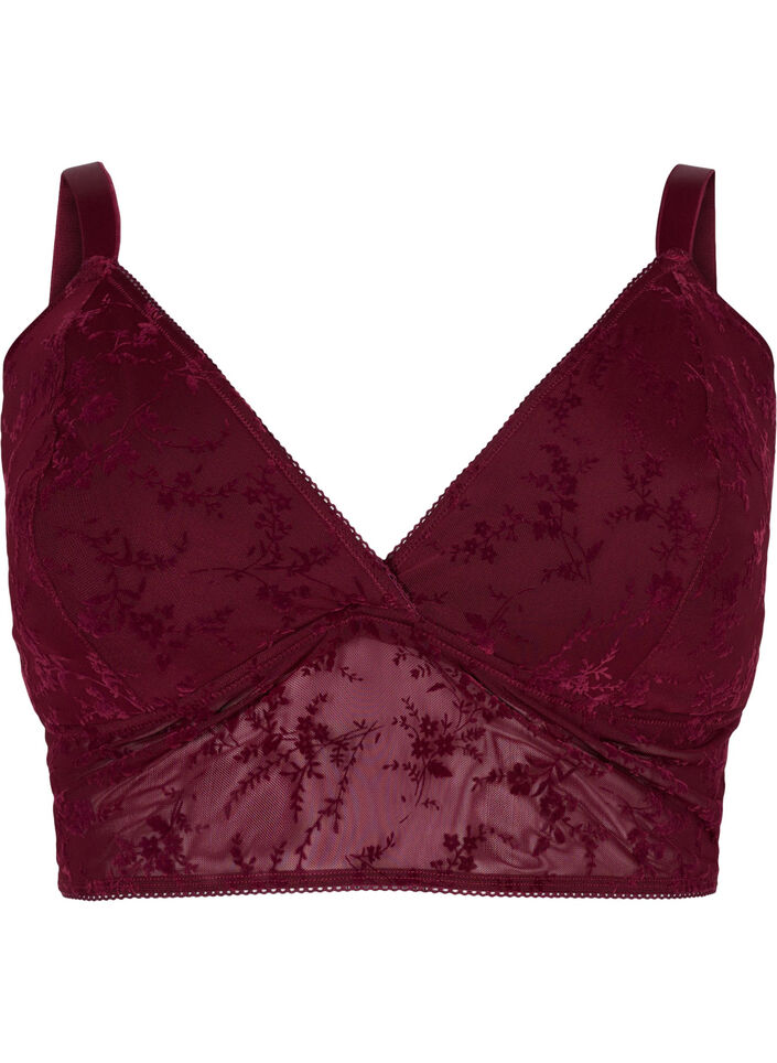 Soutien-gorge en dentelle légèrement rembourré, Bordeaux Ass, Packshot image number 0
