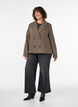 Manteau court &agrave; carreaux &agrave; double boutonnage, Marron, Model image number 1