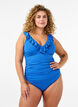 Maillot de bain avec volants et coussinets amovibles, Bleu intense, Model image number 0