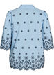 Bluse mit 3/4-&Auml;rmeln und gesticktem Muster, Blau, Packshot image number 1