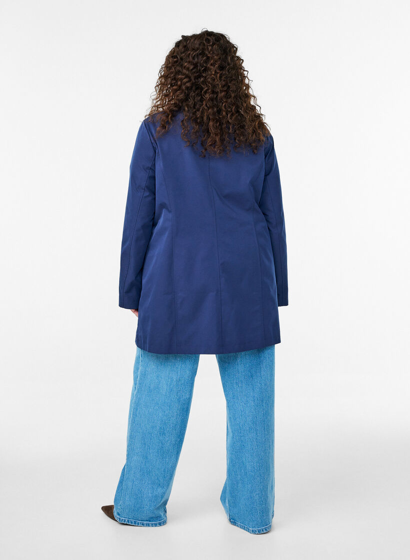 &Uuml;bergangsjacke mit Taschen und hohem Kragen, Blau, Model image number 2