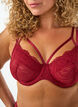 Soutien-gorge embo&icirc;tant avec dentelle et doubles bretelles, Noir, Model image number 3