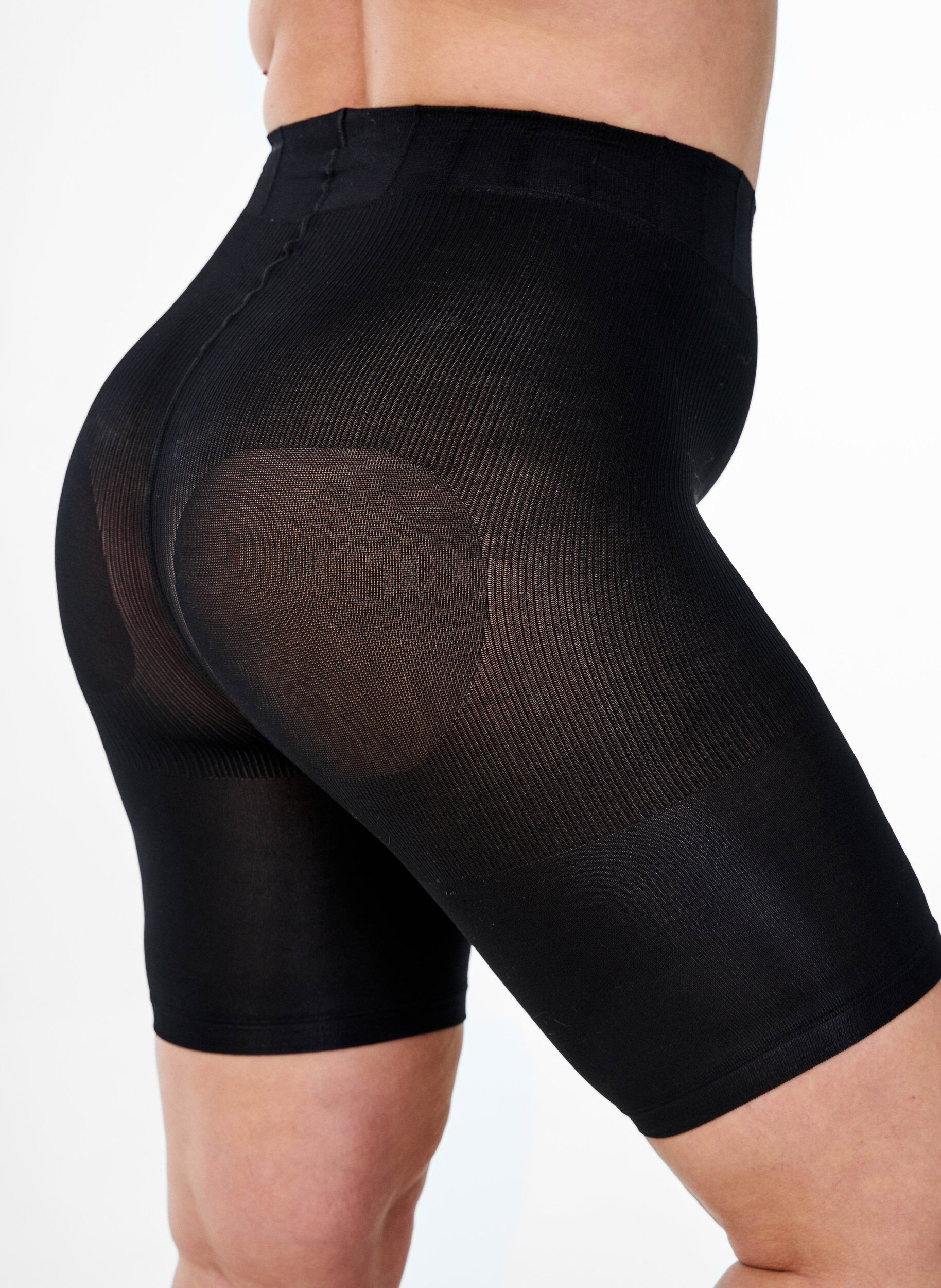 Zizzi2er-Pack Push-up-Shorts aus 60 Denier mit Shaping-Effekt, Schwarz, Packshot image number 3