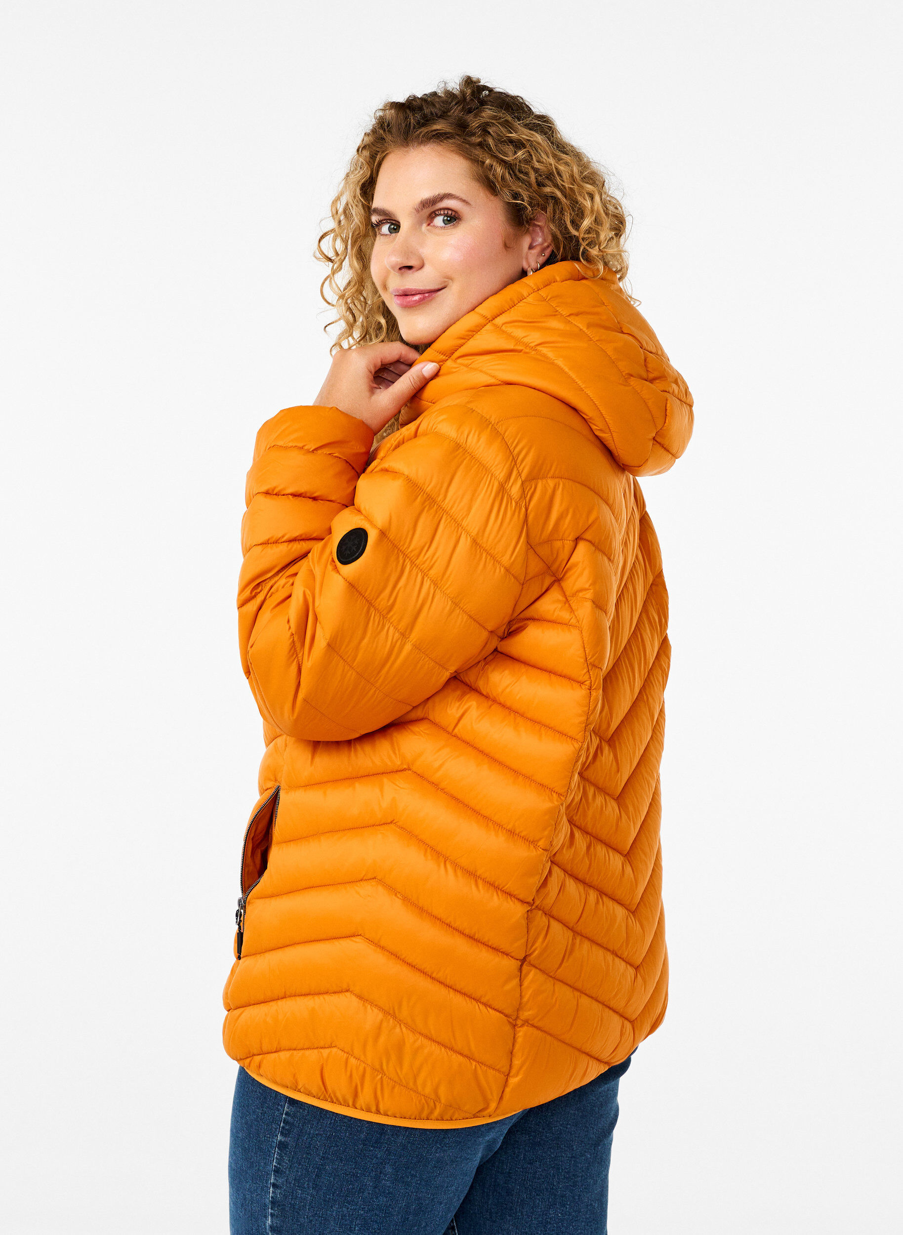 ZizziLeichte Jacke mit Kapuze, Orange, Model image number 2