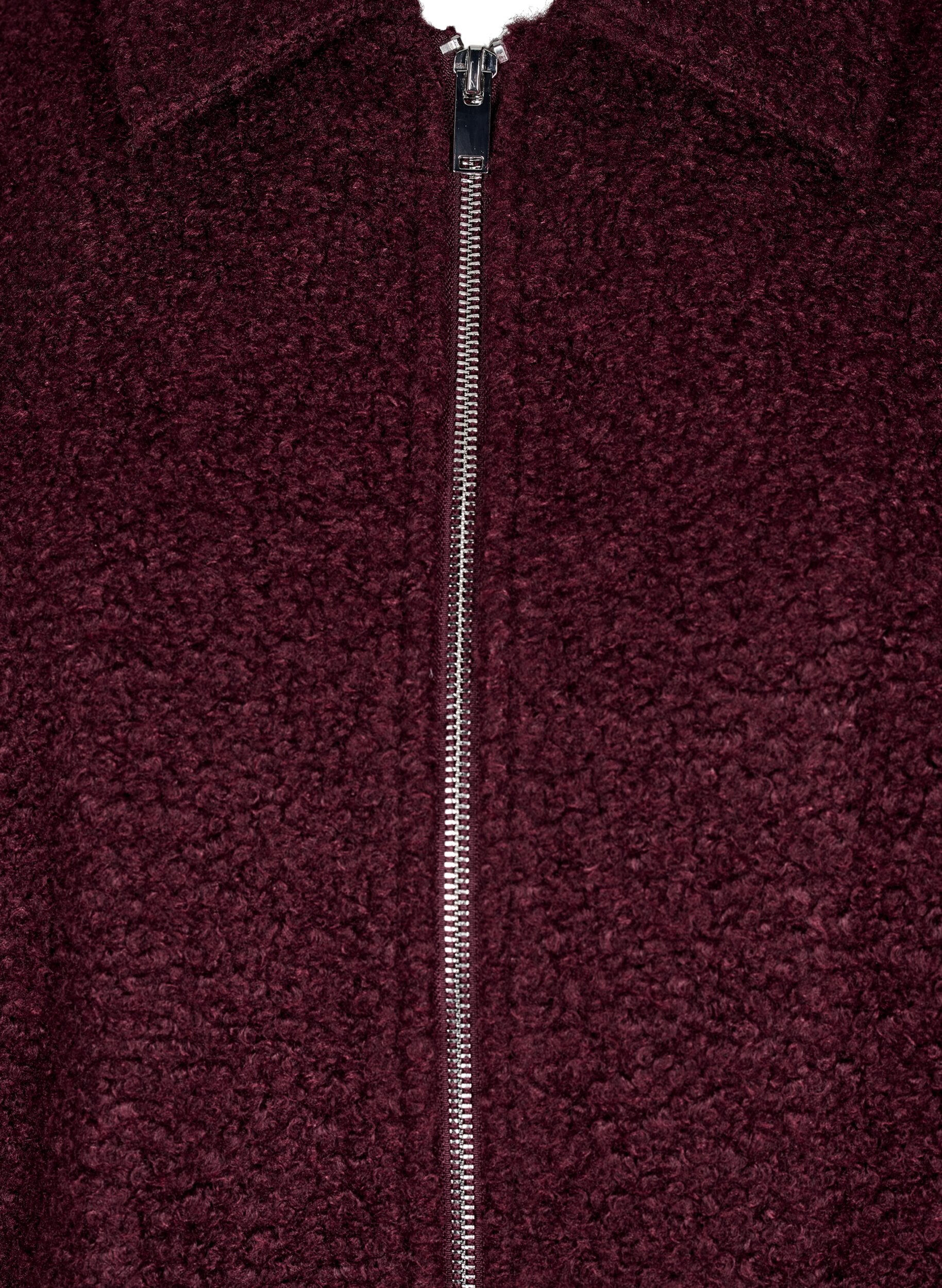 Zizzi Veste courte zipp&eacute;e, Bordeaux fonc&eacute;, Packshot image number 2