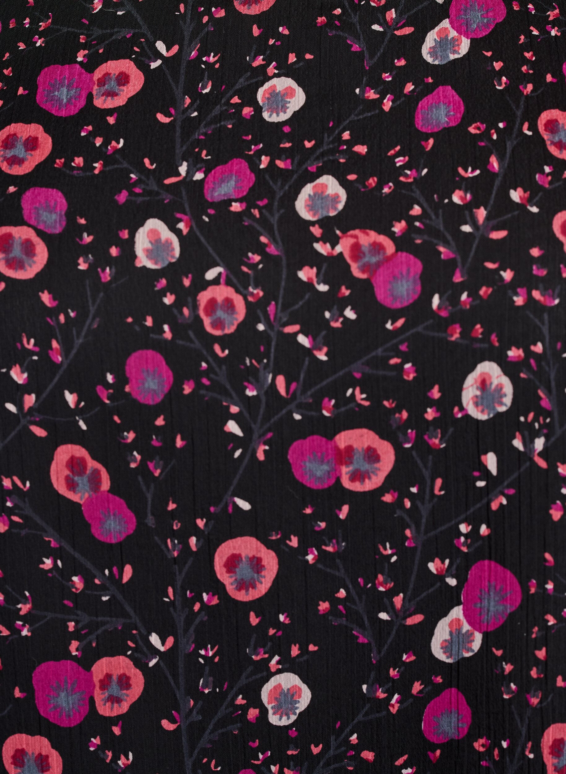 Zizzi Gebl&uuml;mte Bluse aus Chiffon mit transparenten &Auml;rmeln, Schwarz, Packshot image number 2