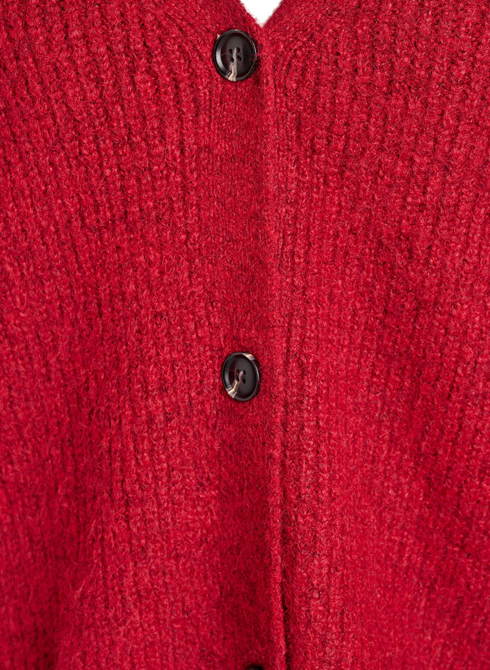 Cardigan en maille à col V, Bordeaux, Packshot image number 2