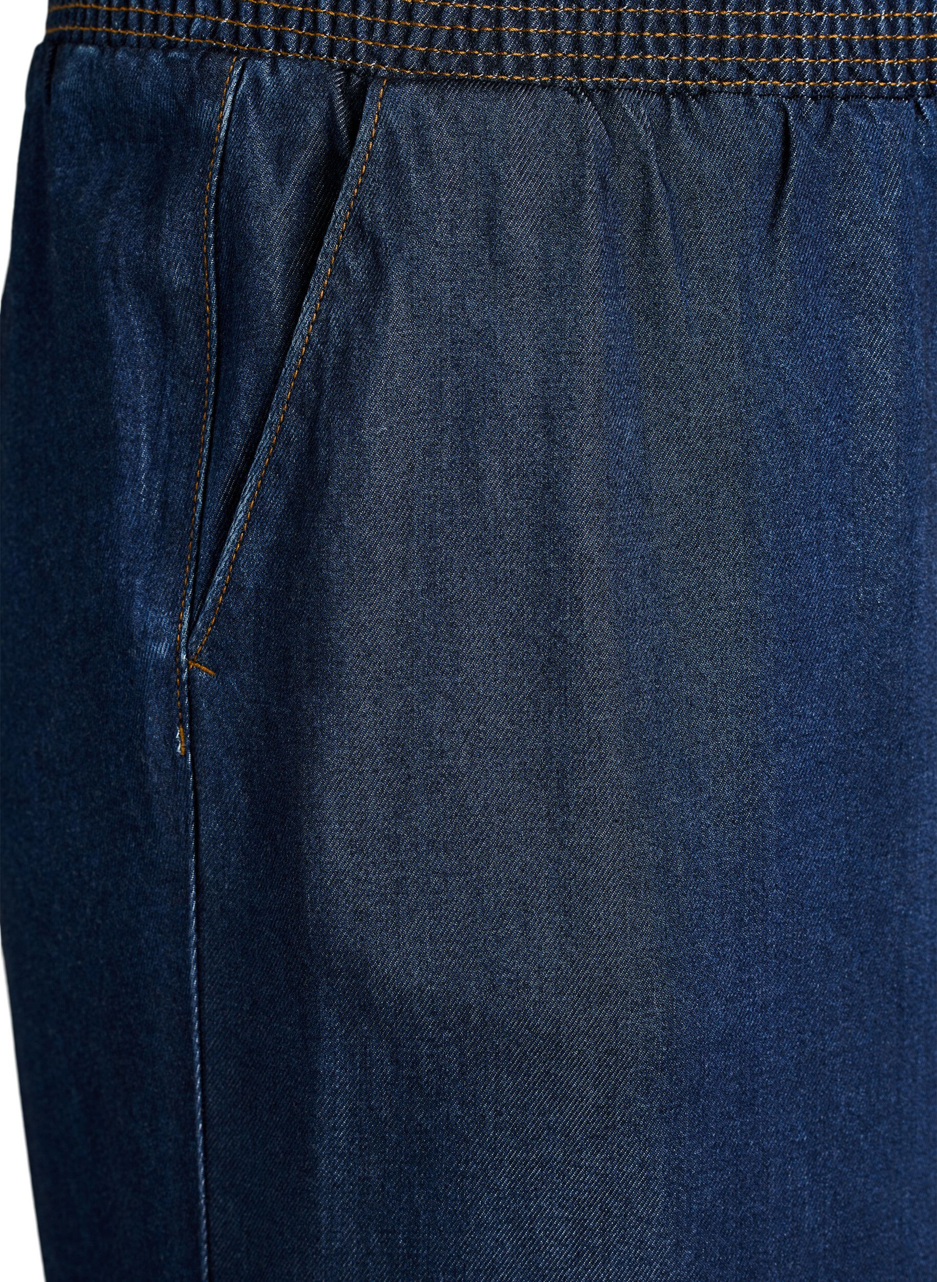 Zizzi Culotte aus Lyocell mit weitem Bein in Jeans-Optik, Blau, Packshot image number 2