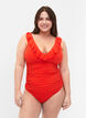 Maillot de bain avec volants et inserts amovibles, Orange, Model image number 0