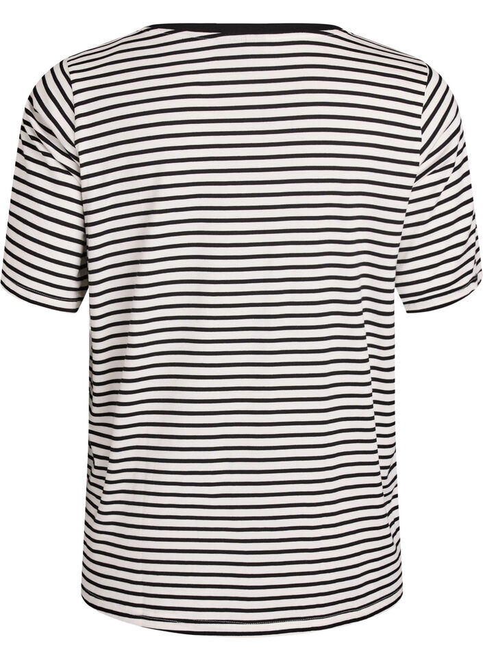 T-shirt en TENCEL&trade; Lyocell &agrave; rayures, Blanc, Packshot image number 1