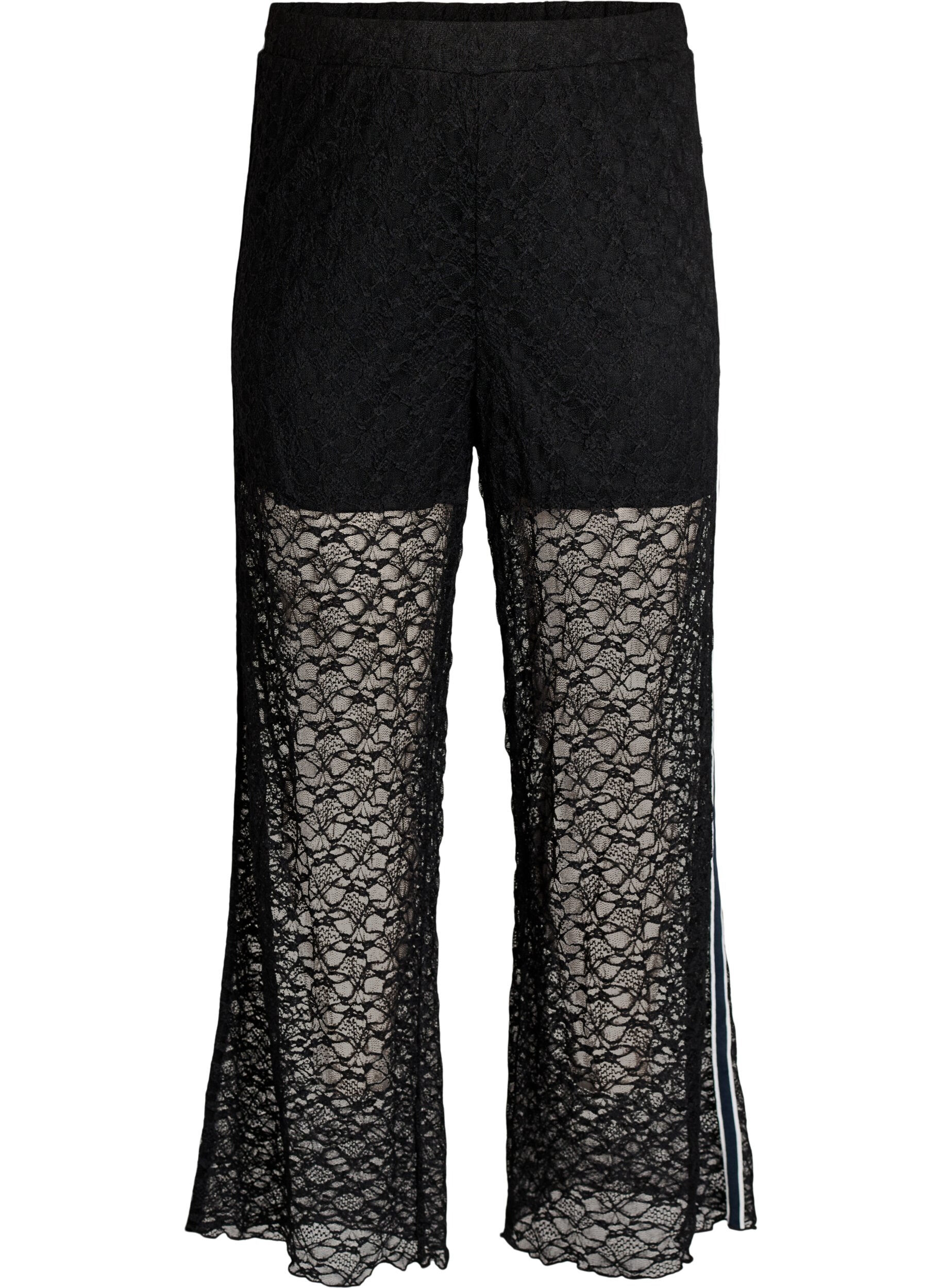 ZizziPantalon &agrave; coupe ample en dentelle transparente, Noir, Packshot image number 0