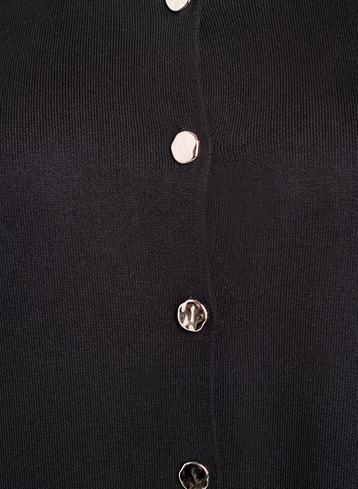 &Auml;rmellose Strickweste mit Zierkn&ouml;pfen, Schwarz, Packshot image number 2