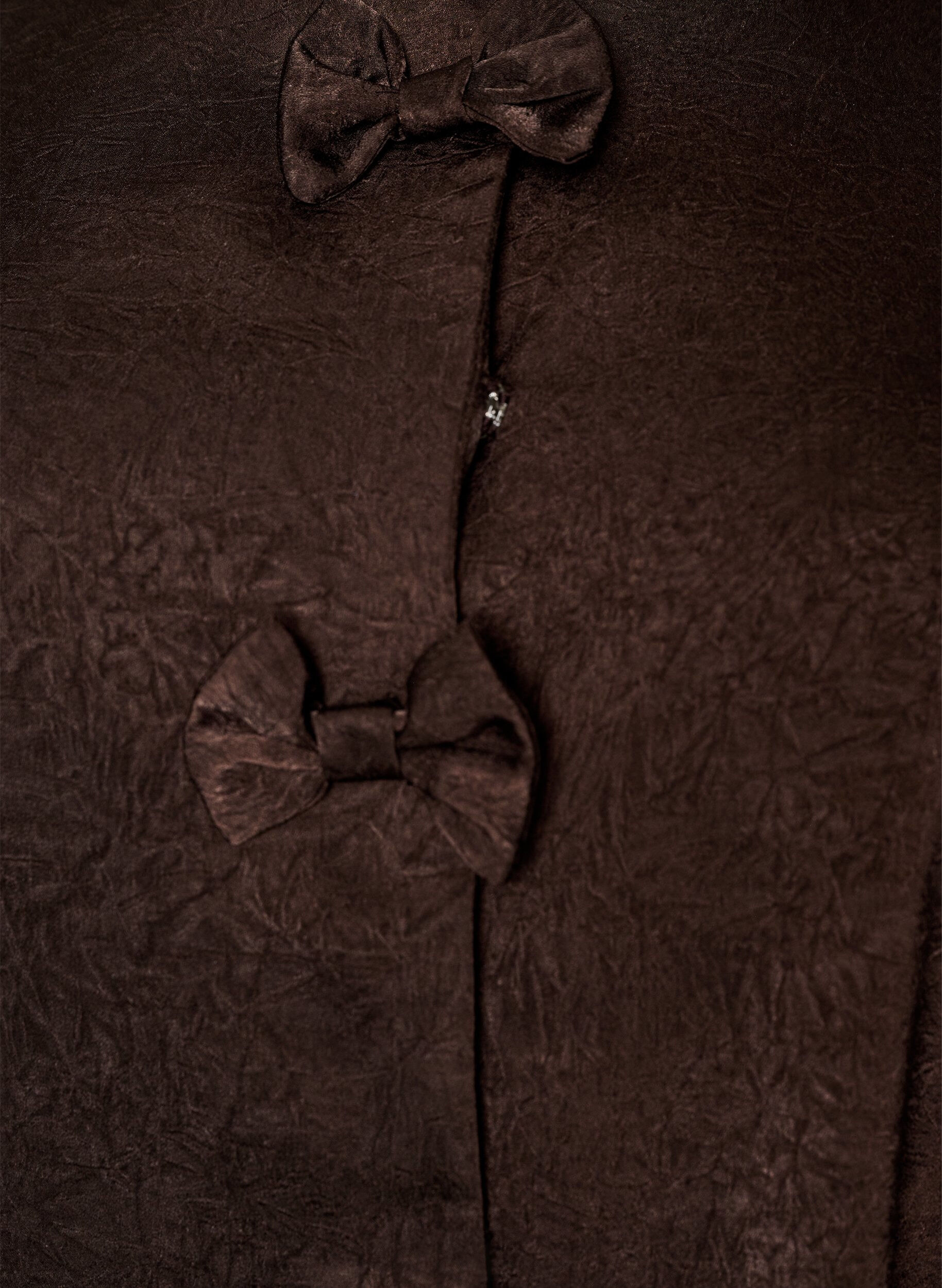 ZizziBlouse en satin avec n&oelig;uds et manches au coude, Marron, Packshot image number 2