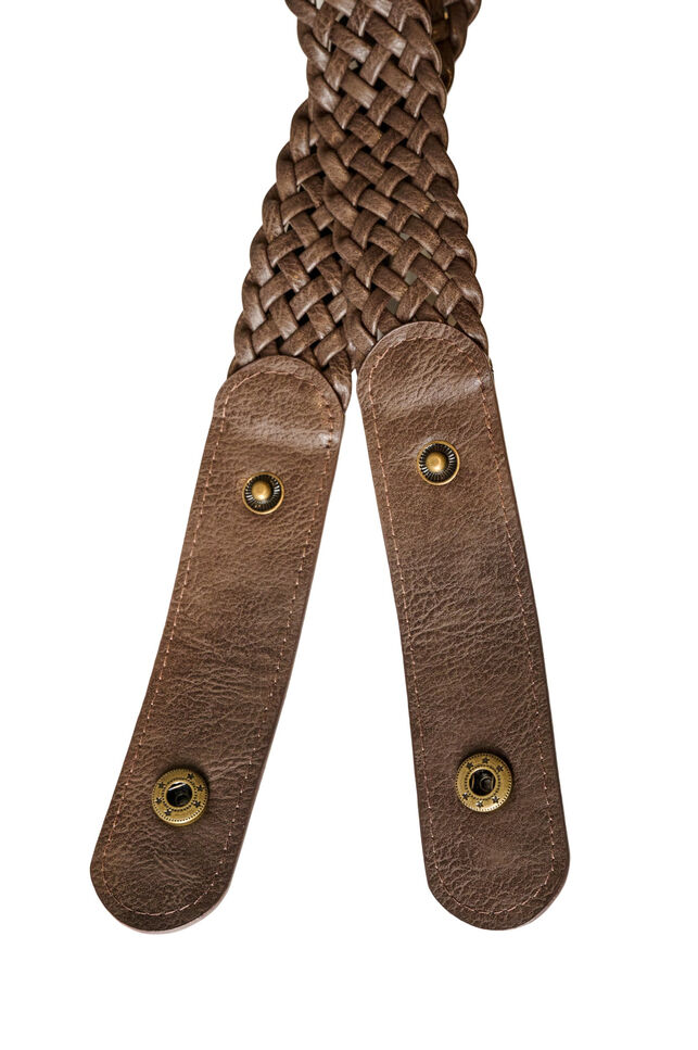 Ceinture tress&eacute;e &eacute;lastique, Marron, Packshot image number 1