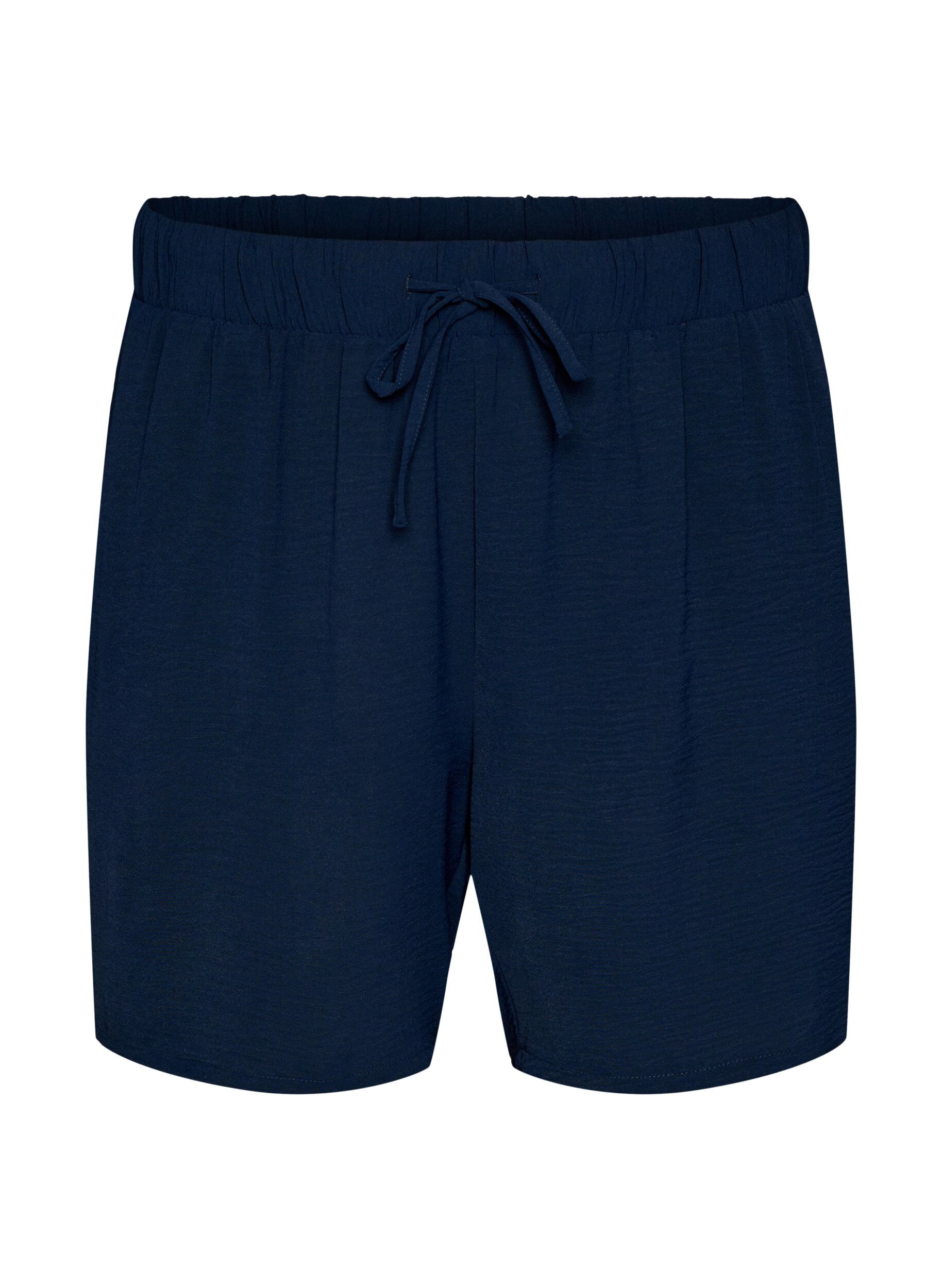 ZizziKurze Hose mit Taschen und elastischem Bund, Blau, Packshot image number 0