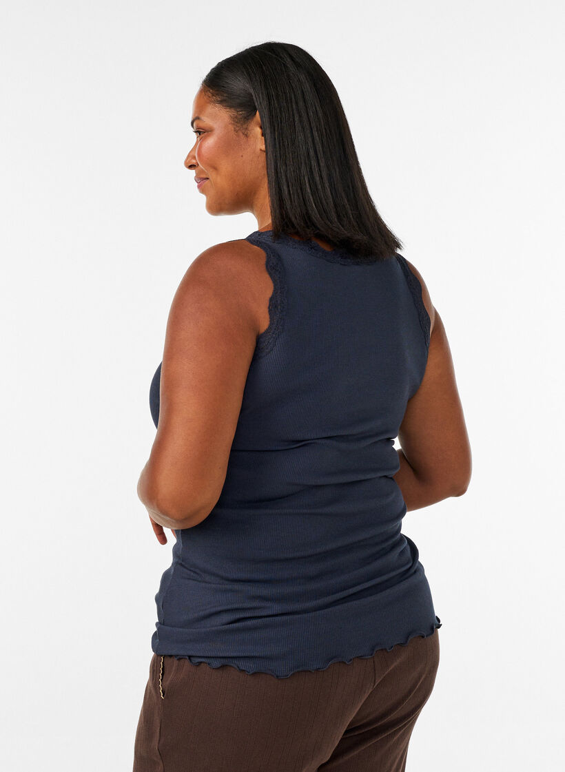 Haut &agrave; dentelle, Bleu, Model image number 2