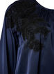Satinbluse mit Spitzenapplikationen und Perlen, Blau, Packshot image number 2