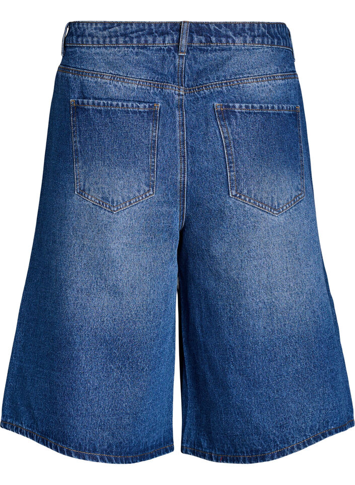 Hoch taillierte Shorts aus Denim, Blau, Packshot image number 1