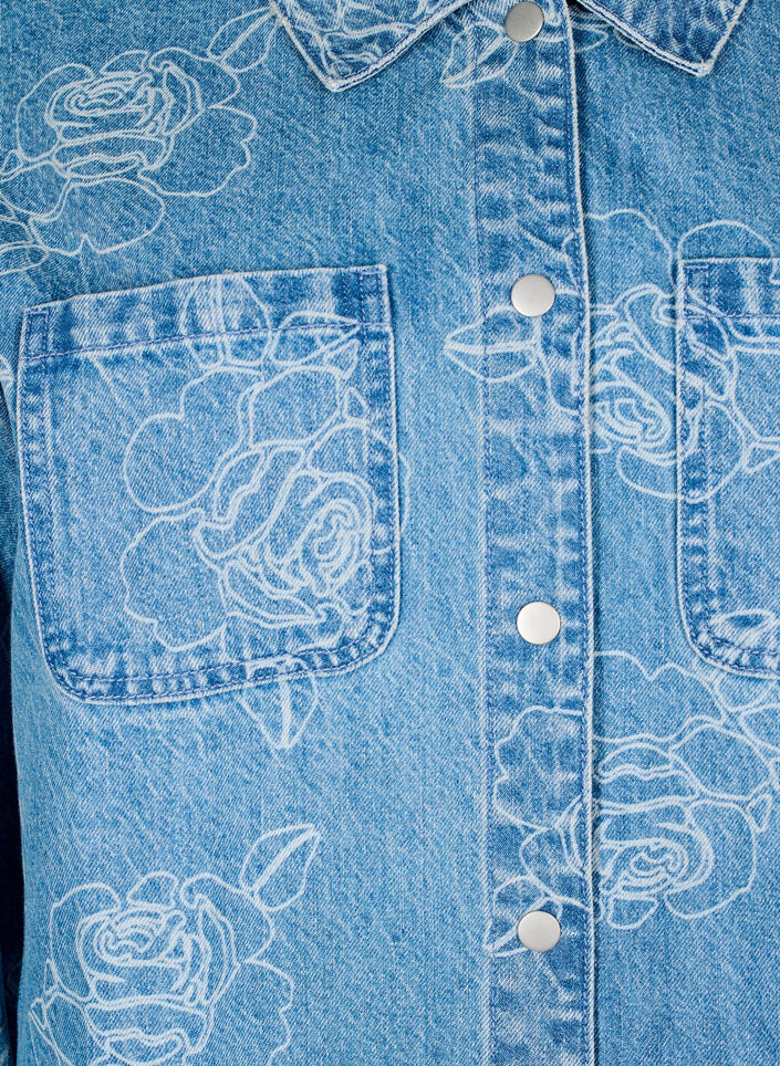 Veste en jean à fleurs, Light Blue Denim, Packshot image number 2