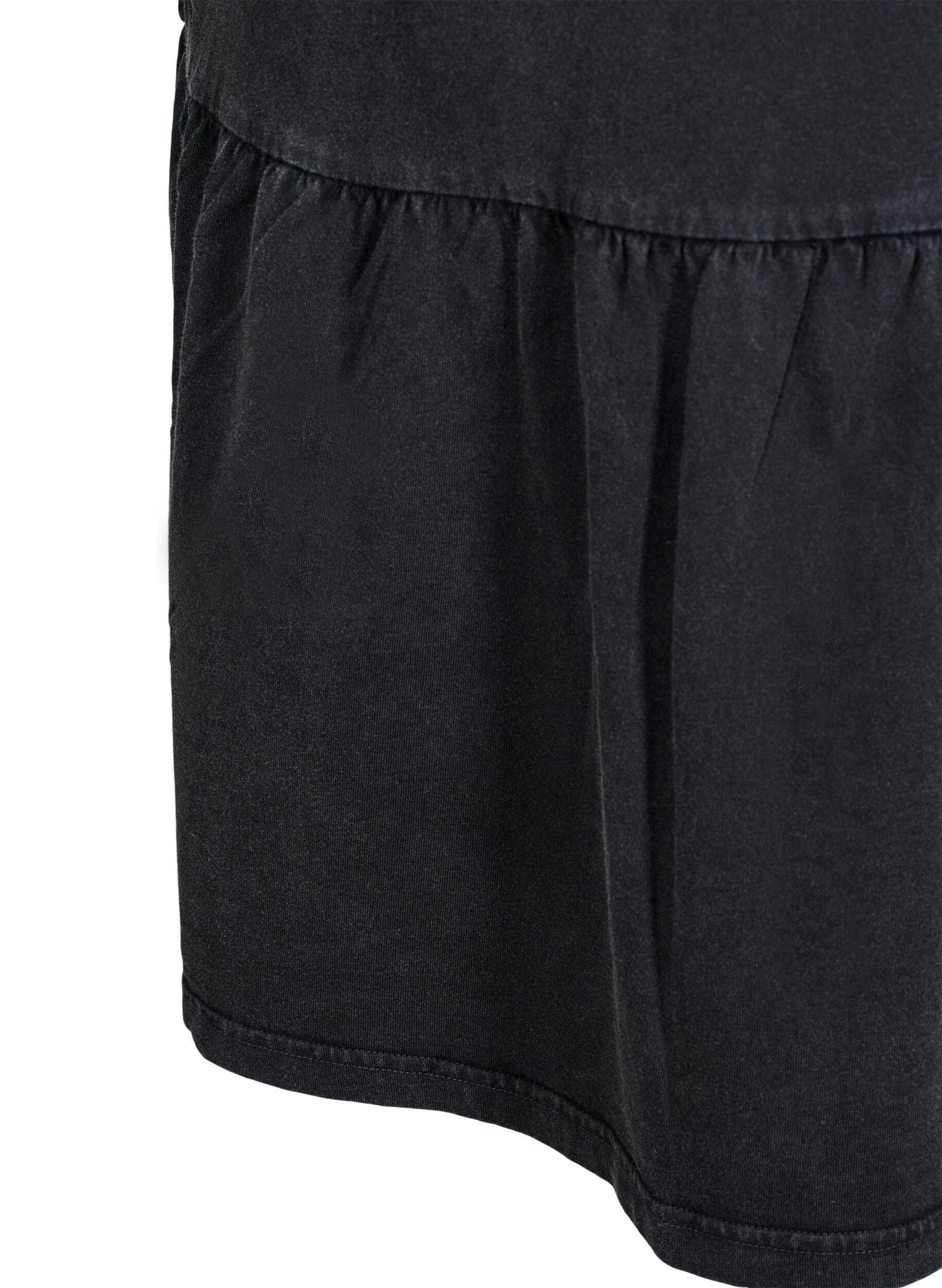 Zizzi Kurzes Kleid in A-Linie mit gewaschenem Look, Grau, Packshot image number 3