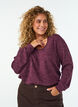Bluse aus Jersey mit V-Ausschnitt und langen &Auml;rmeln, Dunkles Bordeaux, Model image number 0