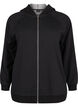 Cardigan en sweat avec une capuche et des poches, Noir, Packshot image number 0