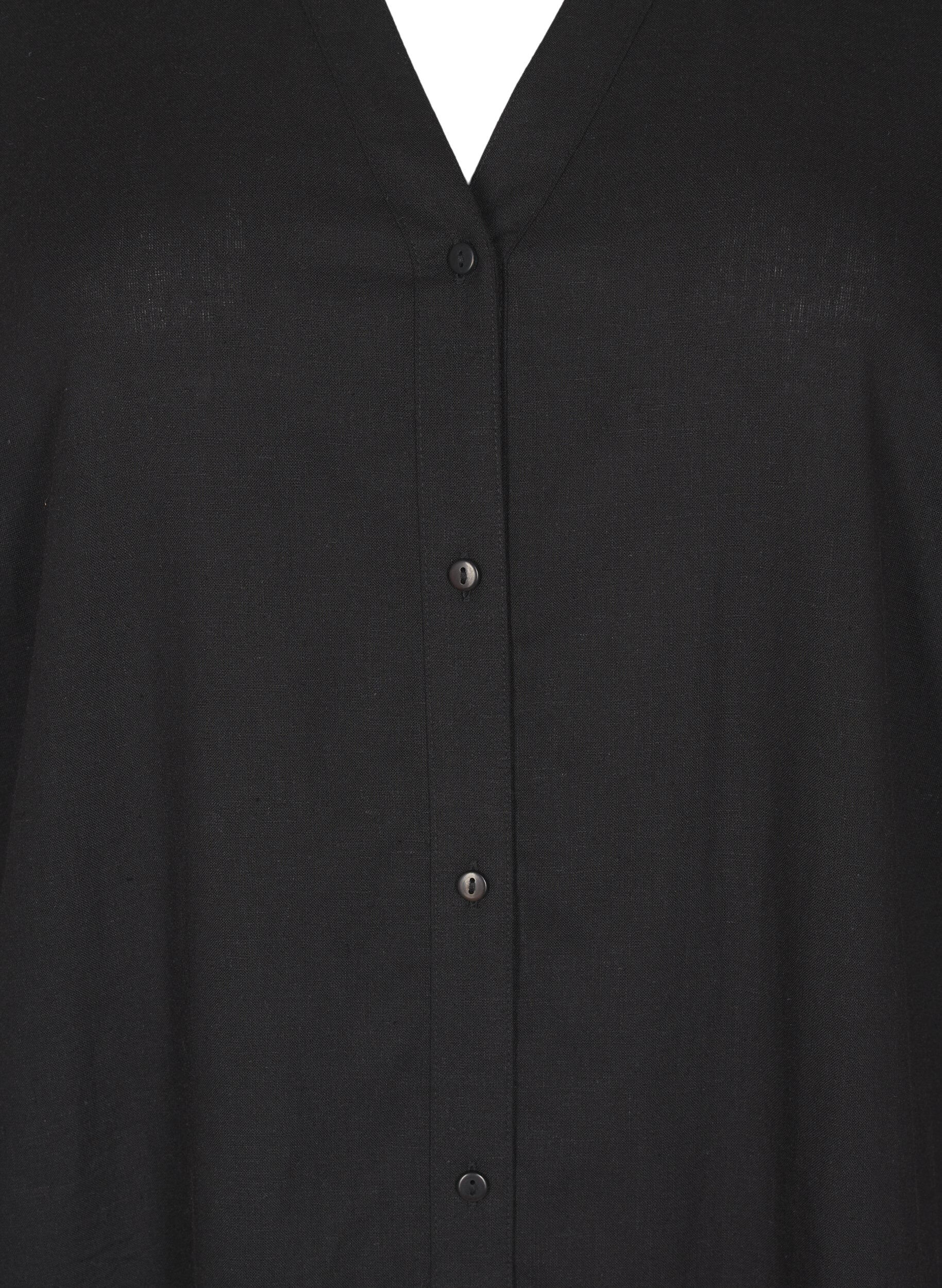 ZizziLange Bluse aus Leinen und Viskose, Schwarz, Packshot image number 2