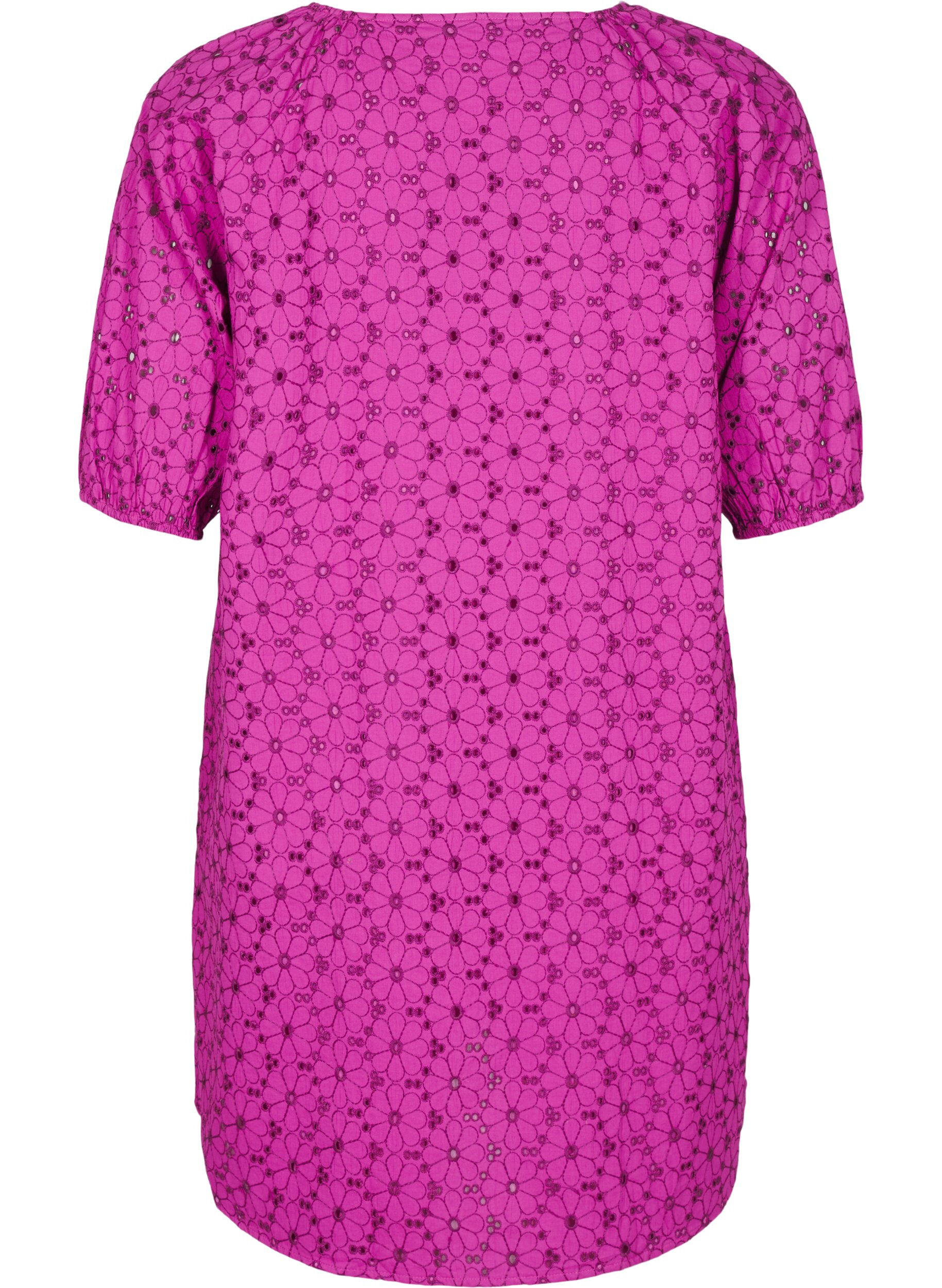 Zizzi Robe courte avec motif floral brod&eacute;, Violet, Packshot image number 1