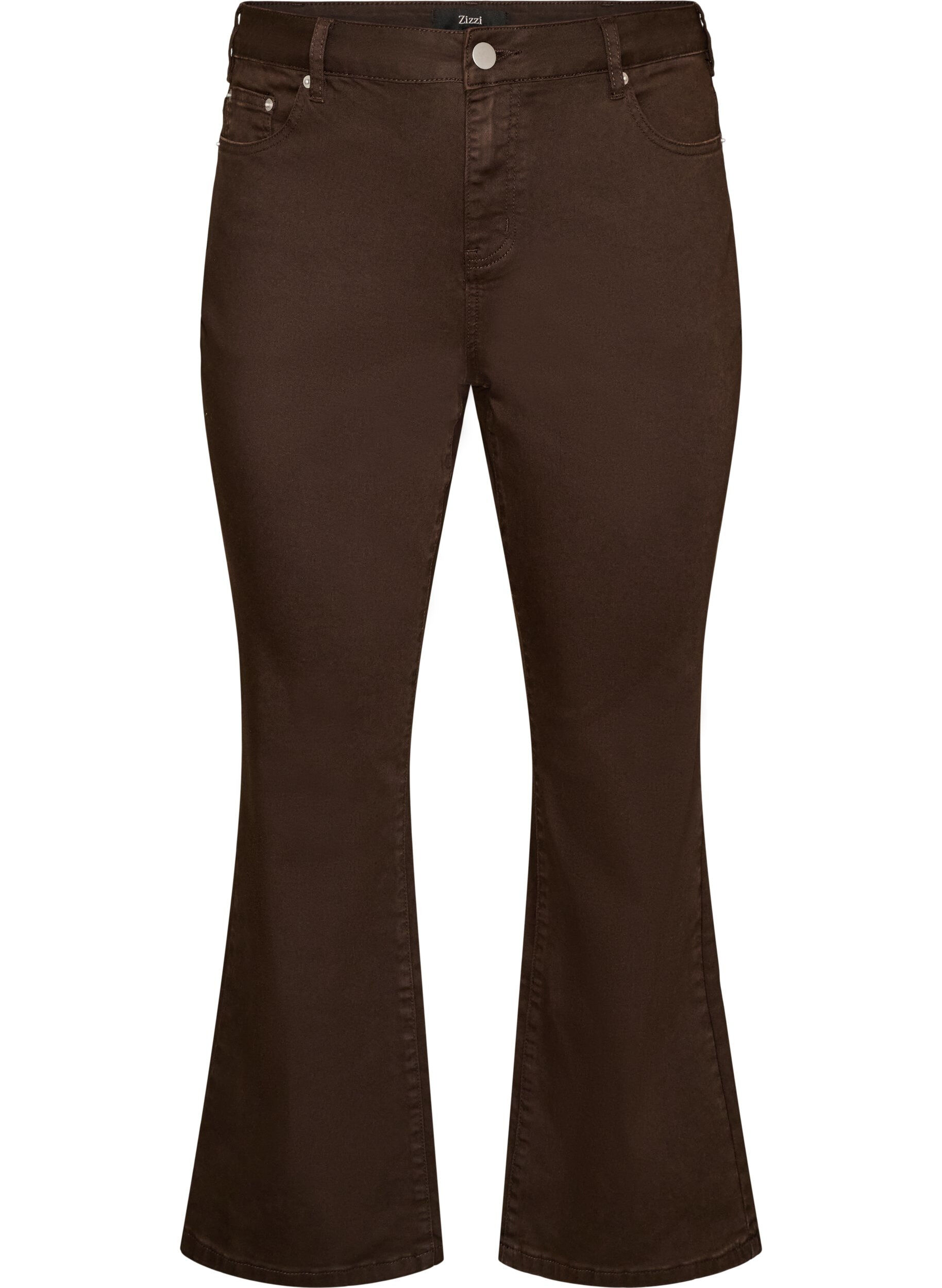 ZizziEllen Bootcut-Jeans aus farbigem Denim, Braun, Packshot image number 0