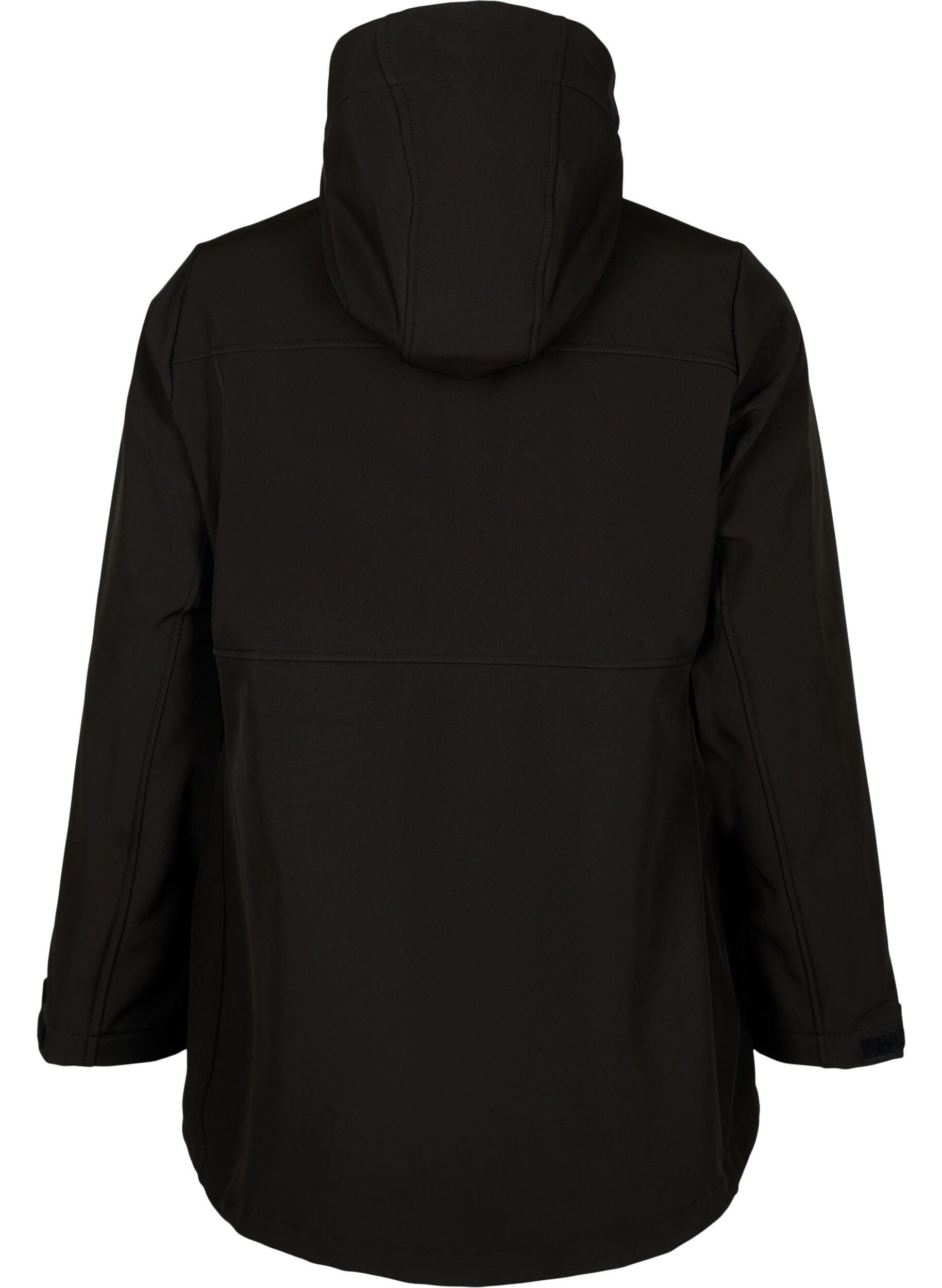 Zizzi Kurze Softshell-Jacke mit Taschen, Black, Packshot image number 1