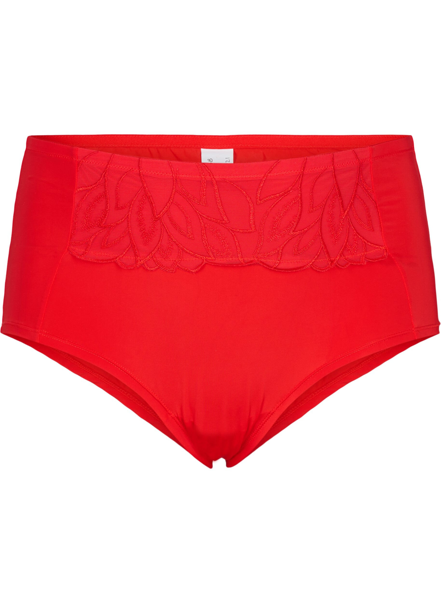 Zizzi Spitzen-Hipster mit normaler Taille, Salsa, Packshot image number 0