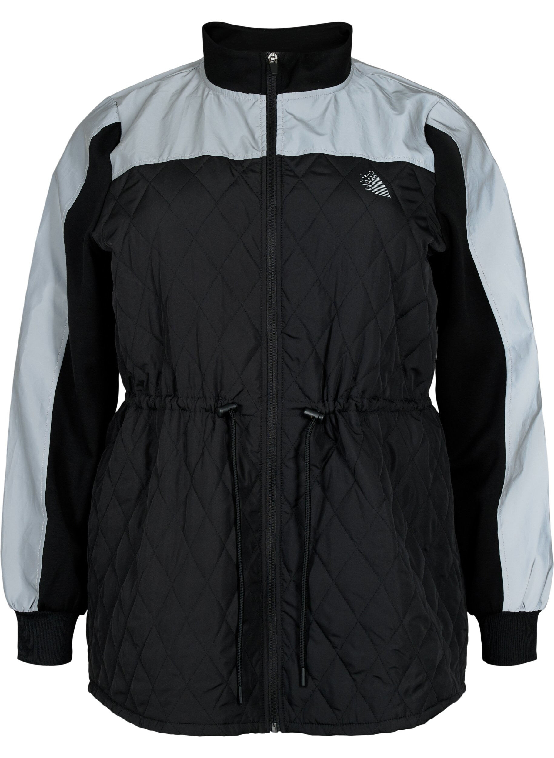 Zizzi Reflektierende Sportjacke mit verstellbarem Taillenbund, Black w. Reflex, Packshot image number 0